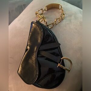 Vintage Christian Dior Patent Saddle Bag (Bracelet Bag)!